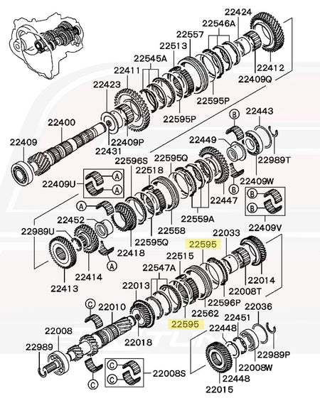 Mitsubishi OEM Synch Key Spring for 5-Speed Evo 7/8/9 (MR581389)