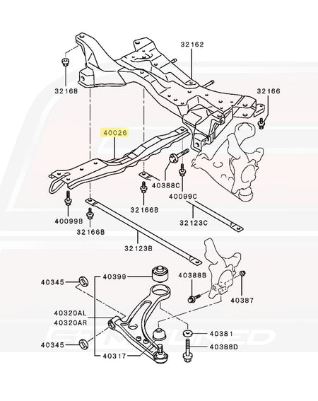 Mitsubishi OEM Front Suspension Center Member for Evo 7/8/9 (MR594453)