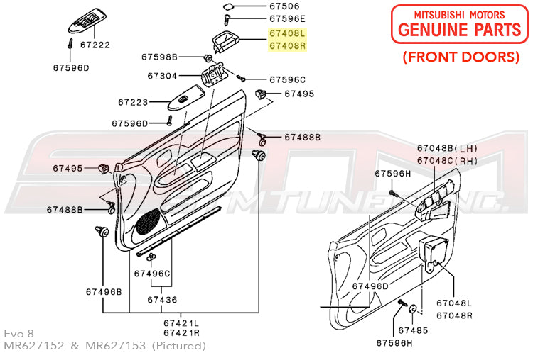 Mitsubishi Interior Door Pull Pocket - Evo 7-9