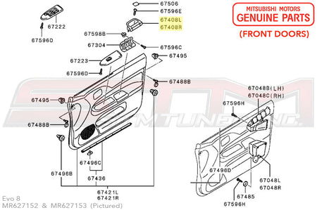 Mitsubishi Interior Door Pull Pocket - Evo 7-9
