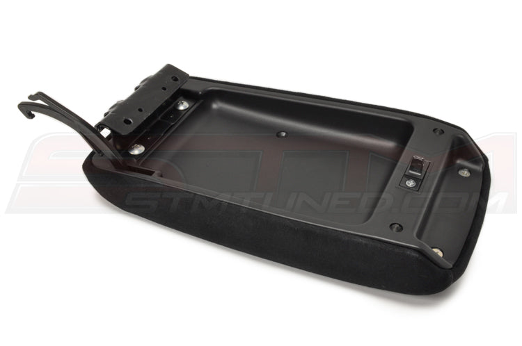 Mitsubishi OEM Suede Armrest for Evo 7/8/9 (MR633889)  Image © STM Tuned Inc