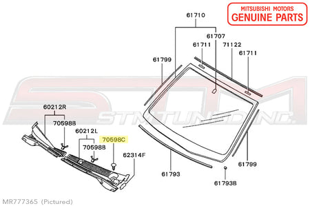MR777365 Mitsubishi Windshield Front Deck Clips - Evo 7/8/9