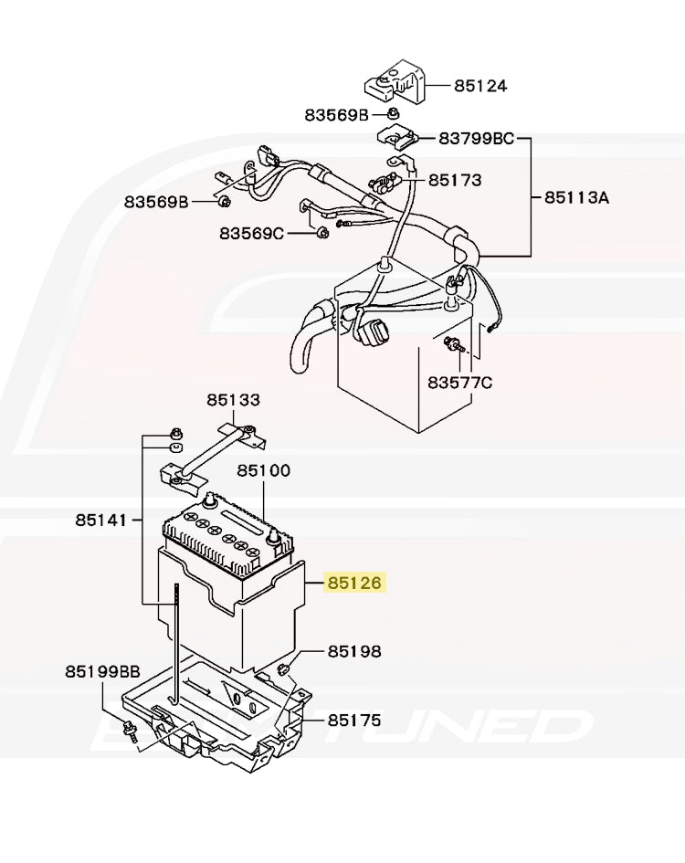Mitsubishi OEM Battery Cover for Evo 8/9 (MR952211)