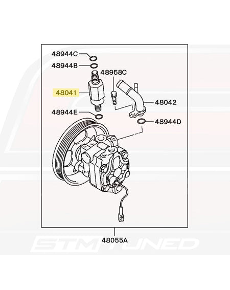 Mitsubishi OEM Power Steering Oil Pump Joint Fitting for Evo 7/8/9 (MR961067)