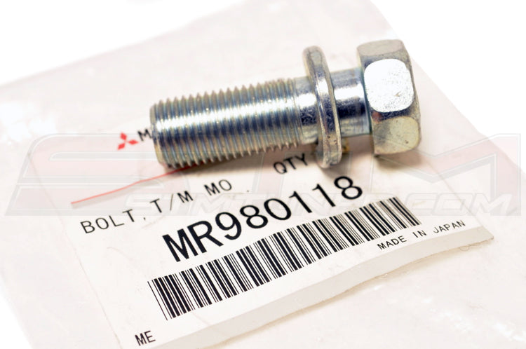 Mitsubishi OEM Transmission Bracket Bolt for Evo 8/9 (MR980118)  Image © STM Tuned Inc