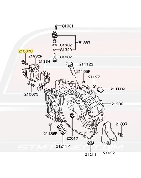 Evo 8/9 Transmission Bracket Diagram