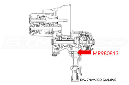 Mitsubishi OEM Transfer Case Front Pinion Shaft Bearing for Evo 7/8/9 (MR980813)