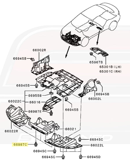Mitsubishi OEM Undertray Bolt for Evo X (MS100233)