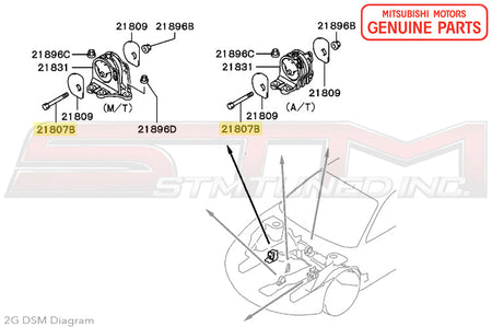 MS100923 Mitsubishi RH Transmission Side Motor Mount Center Bolt - 2G DSM