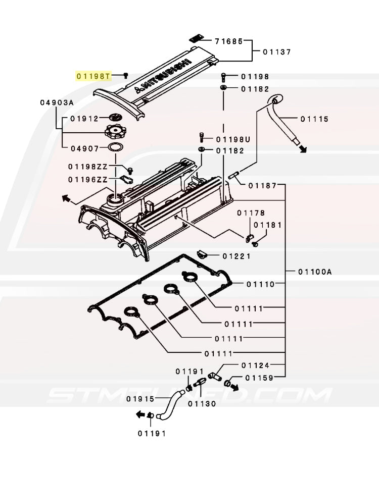 Evo 8 Valve Cover Diagram