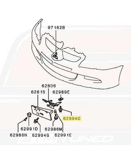 Evo 8 Front License Plate Bracket