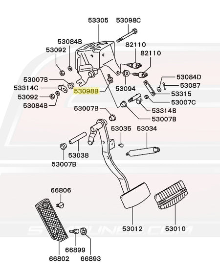1999 Auto GSX Brake Pedal Diagram