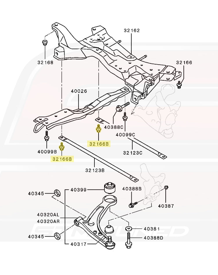 Mitsubishi OEM Axle Brace Bolt for Evo 7/8/9 (MS240295)