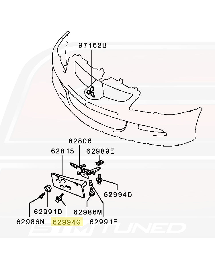 Mitsubishi OEM Front License Plate Bracket Bolt for Evo 8 (MS240581)