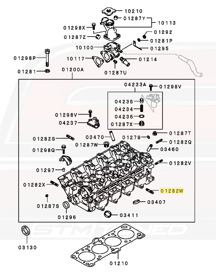 1G DSM Intake Manifold Stud Diagram (MS401452 01282W)