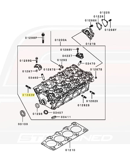 Evo 8 Intake Manifold Stud Diagram (MS401452 01282W)