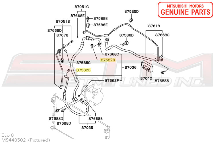 Mitsubishi A/C Line Nut - Evo 8/9