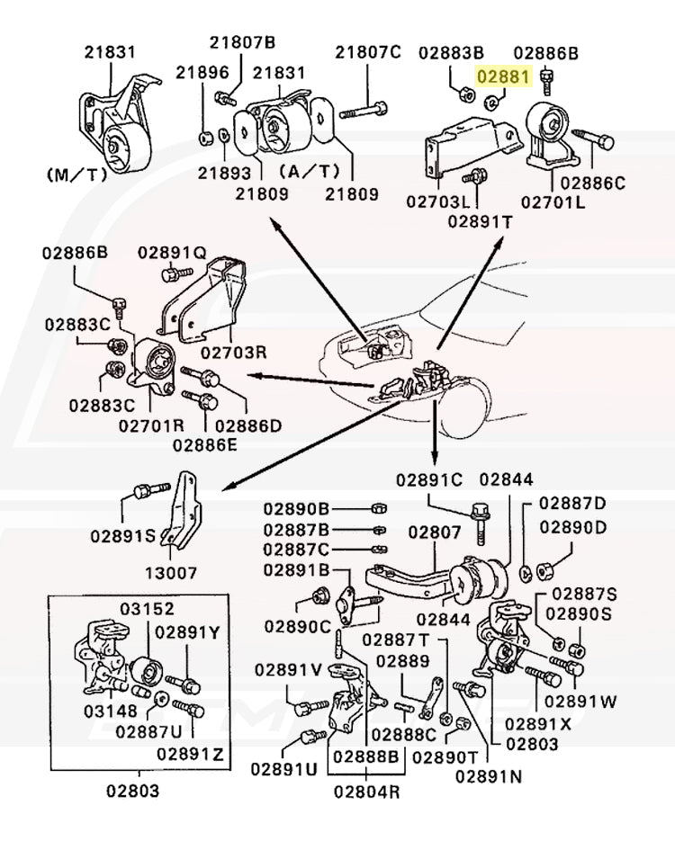 1G DSM AWD Engine Mounts