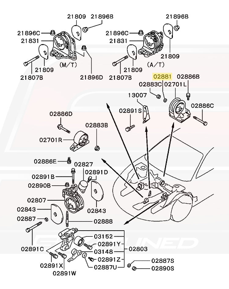2G DSM AWD Engine Mounts