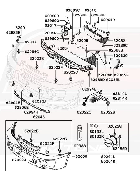 JDM Evo 5 Front Bumper
