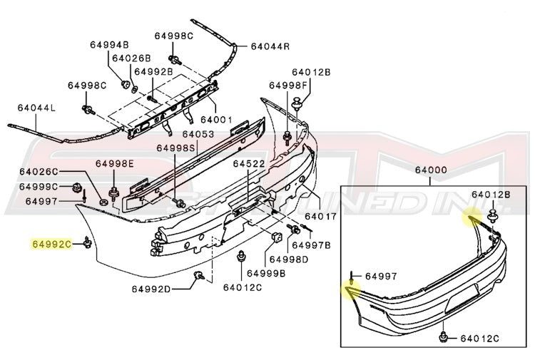 MS452393 Evo 8 Rear Bumper