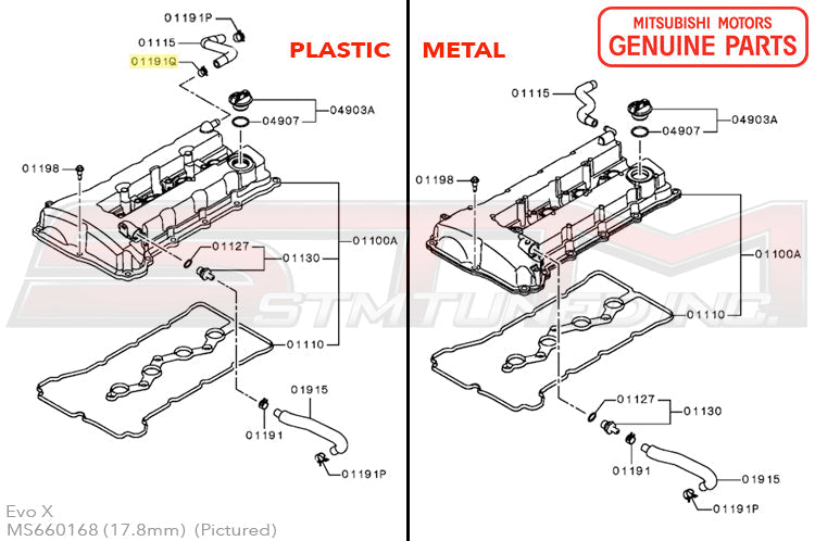 Mitsubishi Valve Cover Hose Clamp - Evo X