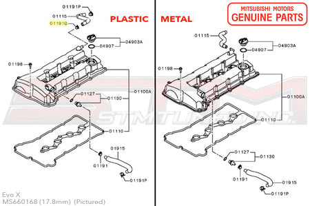 Mitsubishi Valve Cover Hose Clamp - Evo X