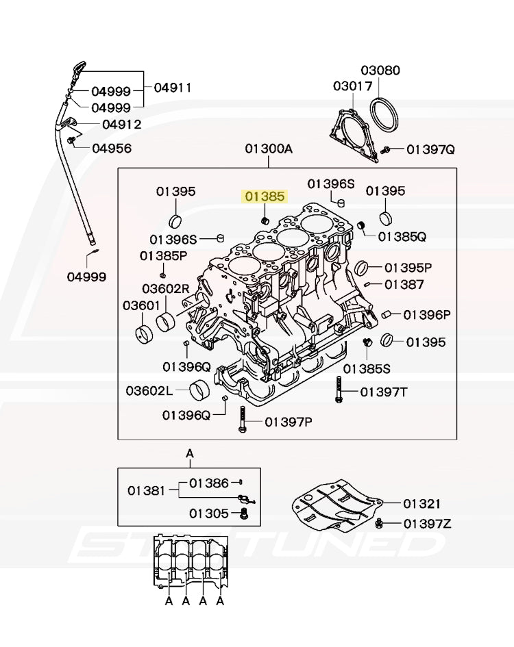 Mitsubishi OEM Water Jacket 3/8" BSPT Plug for Evo 4-9 (MS661142)