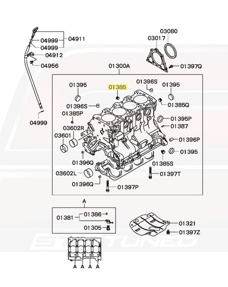 Mitsubishi OEM Water Jacket 3/8" BSPT Plug for Evo 4-9 (MS661142)