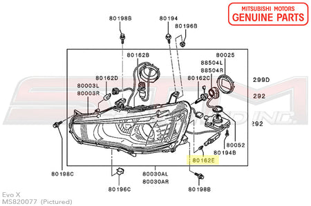 MS820077 Mitsubishi Amber Light Bulb - Evo 7/8/9 Side Marker - Evo X Headlight