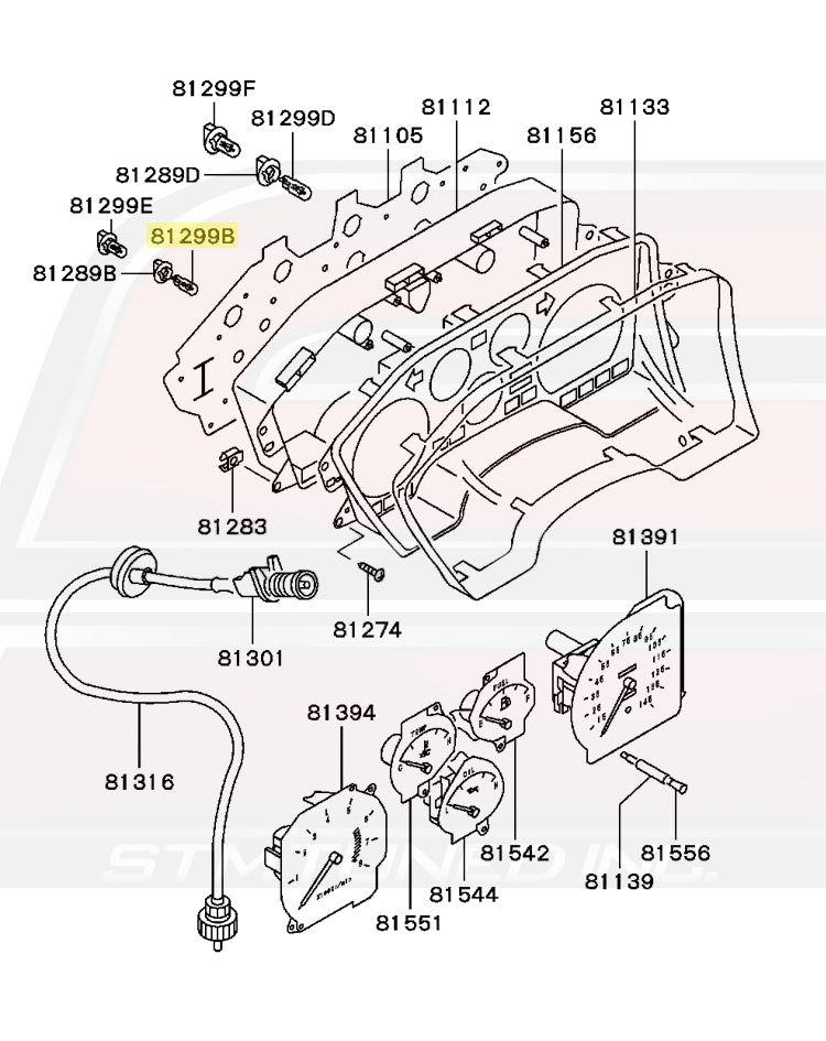 Mitsubishi 1G DSM Gauge Cluster Diagram