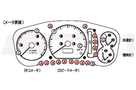Mitsubishi JDM Evo 4/5/6 Gauge Cluster Diagram