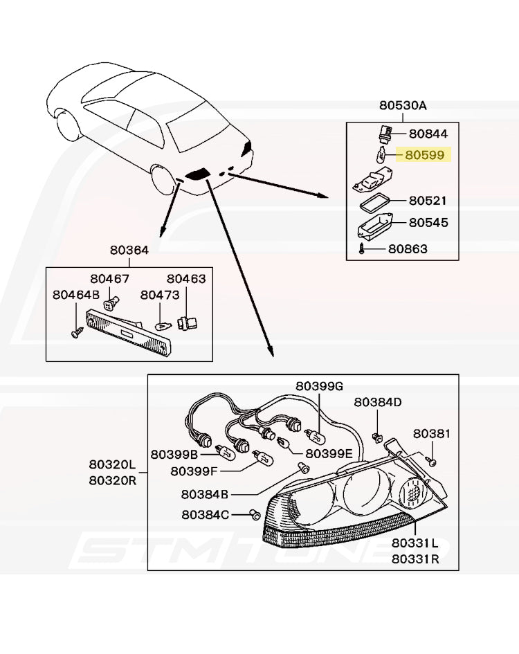 Mitsubishi OEM License Plate Bulb for Evo 8/9 (AL000168)
