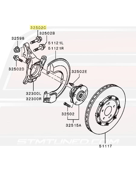 OEM Evo X CZ4A Front Hub Diagram