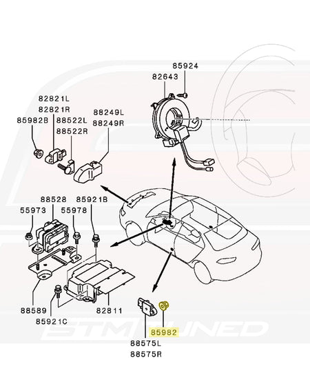 Mitsubishi OEM Side Impact Air Bag Sensor Nut M8 for Evo X (MU000310)
