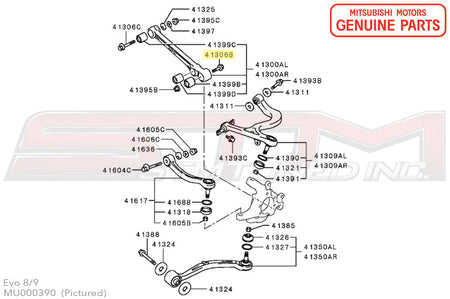 MU000390 Mitsubishi Rear Lower Suspension Arm Bolt - Evo 8/9