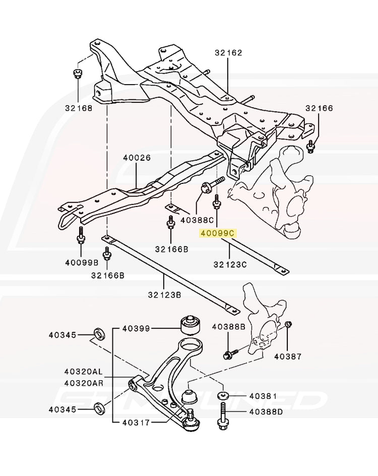 Mitsubishi OEM Crossmember Bolt for Evo 7/8/9 (MU000468)