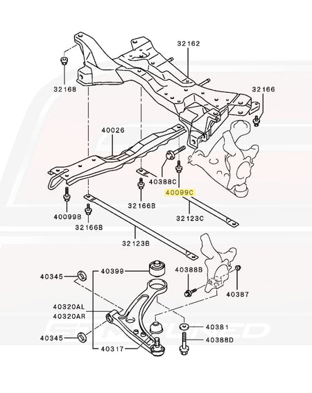 Mitsubishi OEM Crossmember Bolt for Evo 7/8/9 (MU000468)