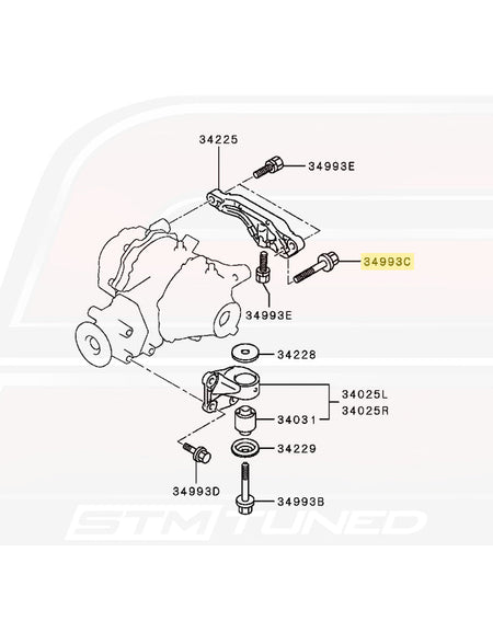 OEM Evo X Rear Diff Mounting Diagram