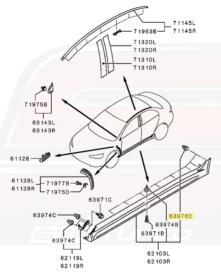 Mitsubishi OEM Side Skirt Clip for Evo X (MU000573)