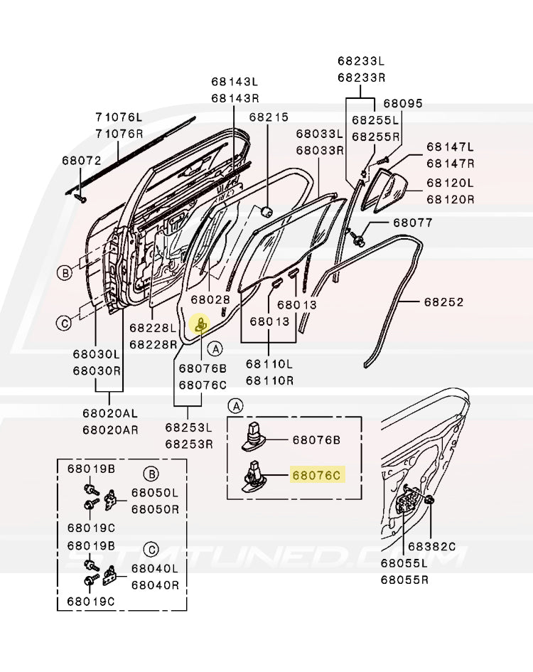 Evo 7/8/9 Rear Door Diagram