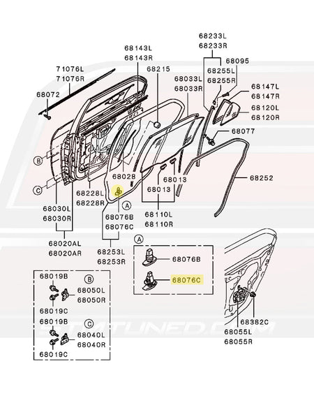 Evo 7/8/9 Rear Door Diagram