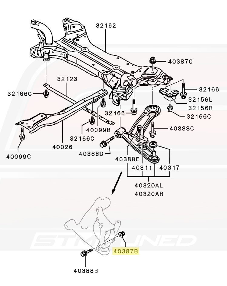 MU000763 40387B Evo X Front Knuckle