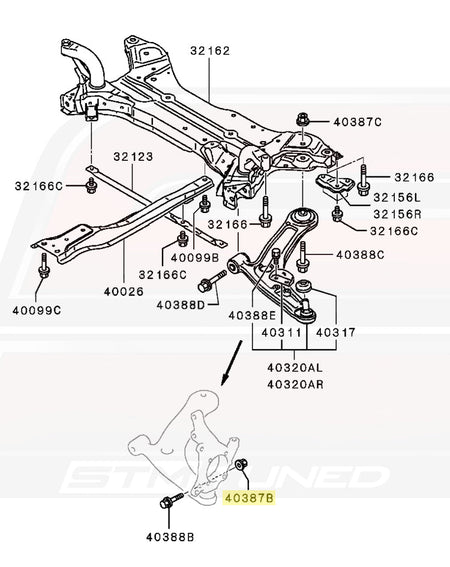 MU000763 40387B Evo X Front Knuckle