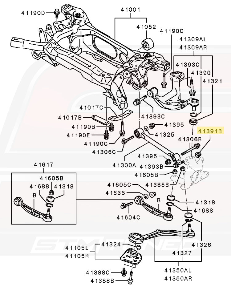 MU000763 41391B Evo X Rear Knuckle
