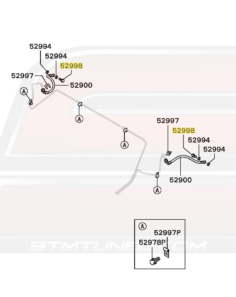 Evo 8/9 Rear Brake Fluid Line Diagram