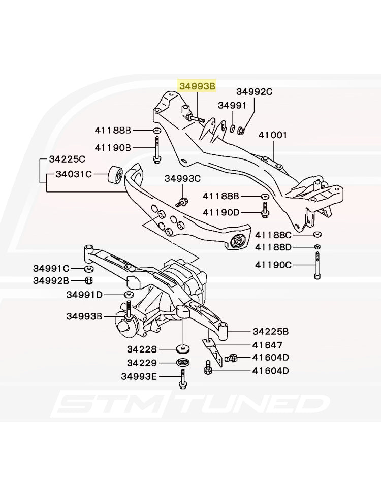 Mitsubishi OEM Rear Crossmember Bolt for Evo 8/9 (MU140035)