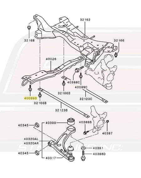  Evo 7/8/9 Front Crossmember Bolt Diagram