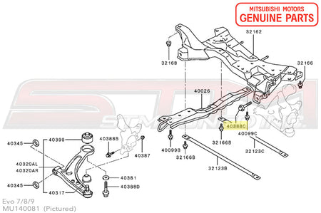 MU140081 Mitsubishi Suspension Bolt - Evo 8/9