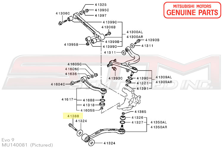 MU140081 Mitsubishi Suspension Bolt - Evo 8/9